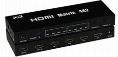 HDMI矩阵4X2 4K*2K带音频输出