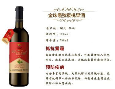 Chinese Party tasty jinzhuxia kiwi fruit wine 750ml 12%ovl with gift packing 5