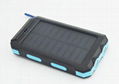 waterproof solar portable charger compass LED torch light  power bank  1