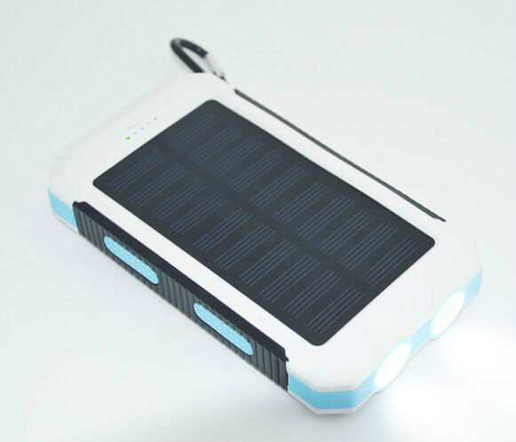 waterproof solar portable charger compass LED torch light  power bank  2