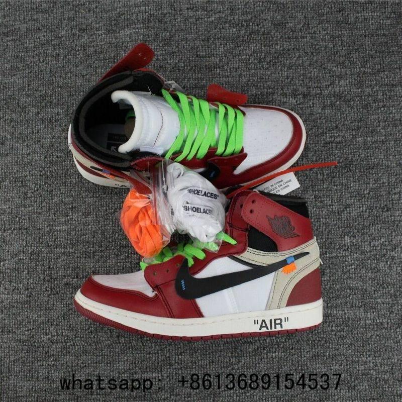 OFF-WHITE  Air Jordan 1 Retro High OG sports shoes aj1 off white men jordan 1 