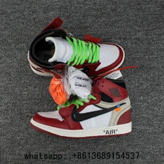 OFF-WHITE  Air Jordan 1 Retro High OG sports shoes aj1 off white men jordan 1 