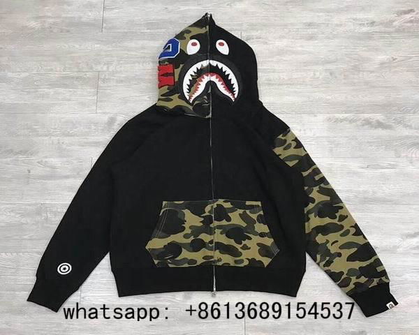 BAPE Sweats bape Hoodies for Men bape Shark Full Zip Double Hoodie balmain hoody