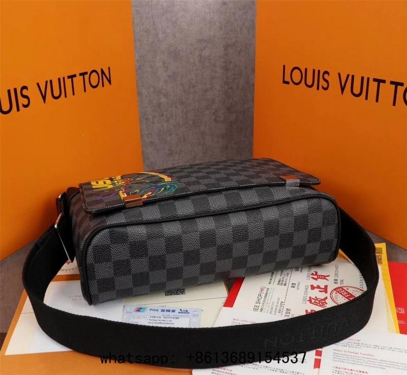 Louis Vuitton Shoulder Bag Damier Graphite District PM N41028