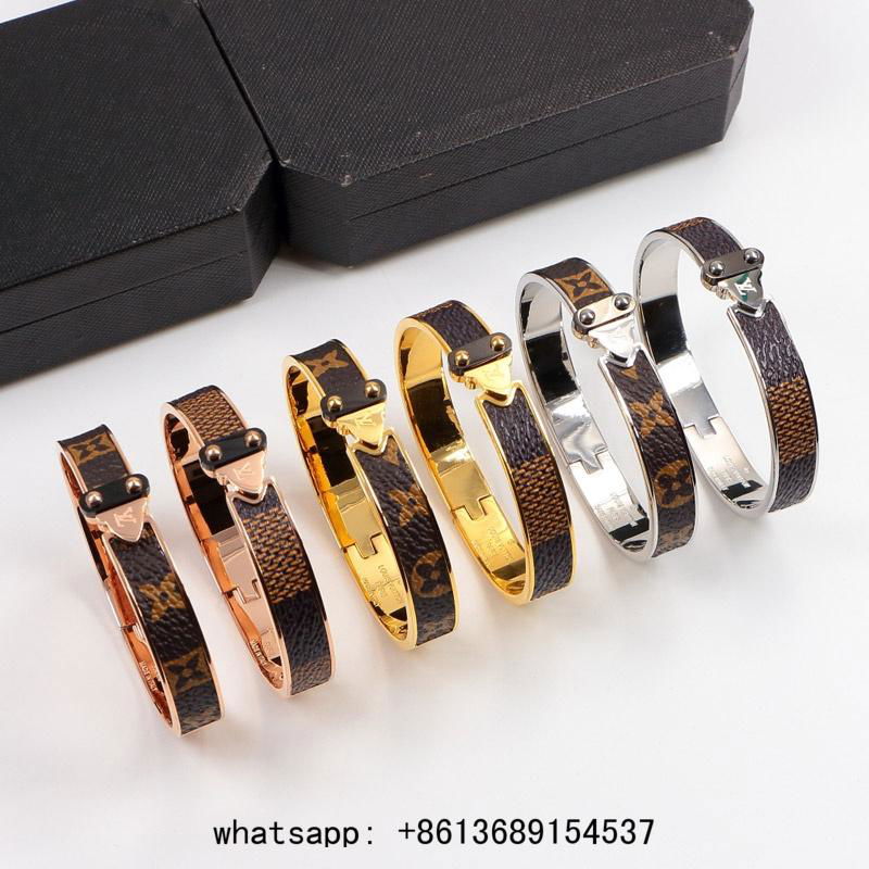 Louis Vuitton bracelet Essential V bracelet cufflinks LV Nanogram cuff bangle - lv stainless ...