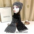     at and scarf set grey     etit damier scarf and hat samier graphic     en's 11