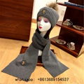     at and scarf set grey     etit damier scarf and hat samier graphic     en's 20