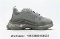 Pairs Triple S clear bottom green shoes