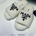 shearling fur slides terry cloth slides