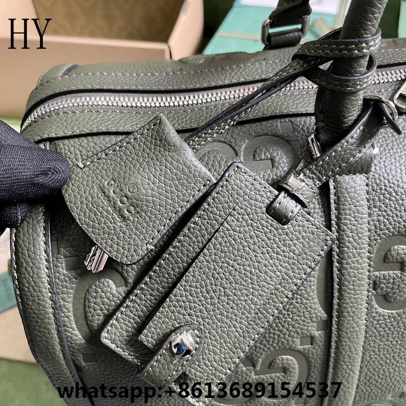 Monogrammed full-grain leather duffle bag for men,travel bag,designer duffle bag 5