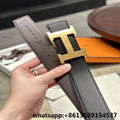       -H BELT BUCKLE REVERSIBLE LEATHER belt,       constance belt,cursives belt 18