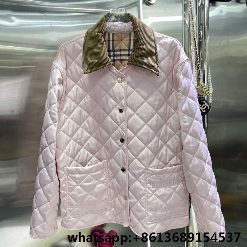          Quilted shell jacket,corduroy collar diamond quilted jacket,         2