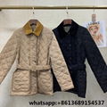          Quilted shell jacket,corduroy collar diamond quilted jacket,         11