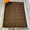               brown pattern fleece blanket,    lanket,    eo monogram blanket,lv 1