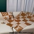               brown pattern fleece blanket,    lanket,    eo monogram blanket,lv 6