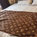               brown pattern fleece blanket,    lanket,    eo monogram blanket,lv 7