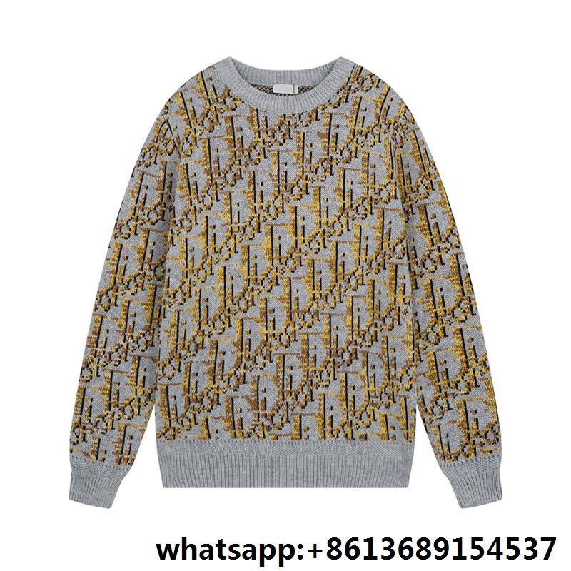 CD homme sweater,Reversible Round-neck sweater,Oblique jacquard sweater 2