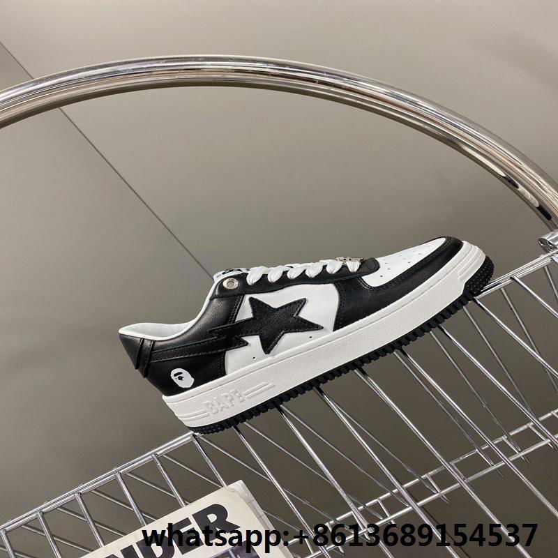 bape shoes black      bape shoes A bathing Ape leather sneakers 