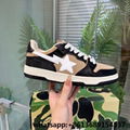 bape shoes black      bape shoes A bathing Ape leather sneakers  8