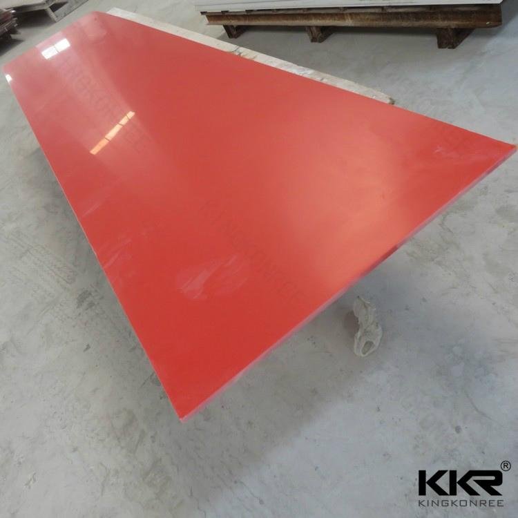 Red Color Artificial Stone Acrylic Solid Surface Slab For Counter