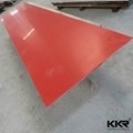 Red color artificial stone acrylic solid surface slab for counter top 1