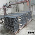 Engineered pure blackartificial stone acrylic solid surface slab 1