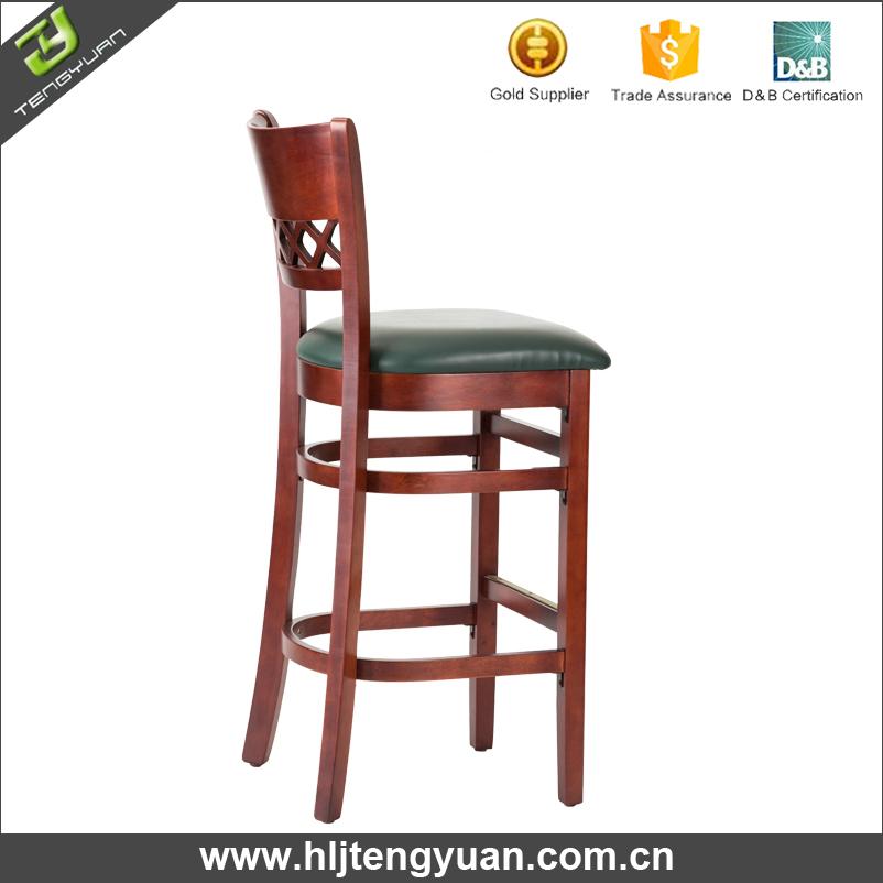 T230B Cross Back Wooden Bar Stool High Ch TENGYUAN (China