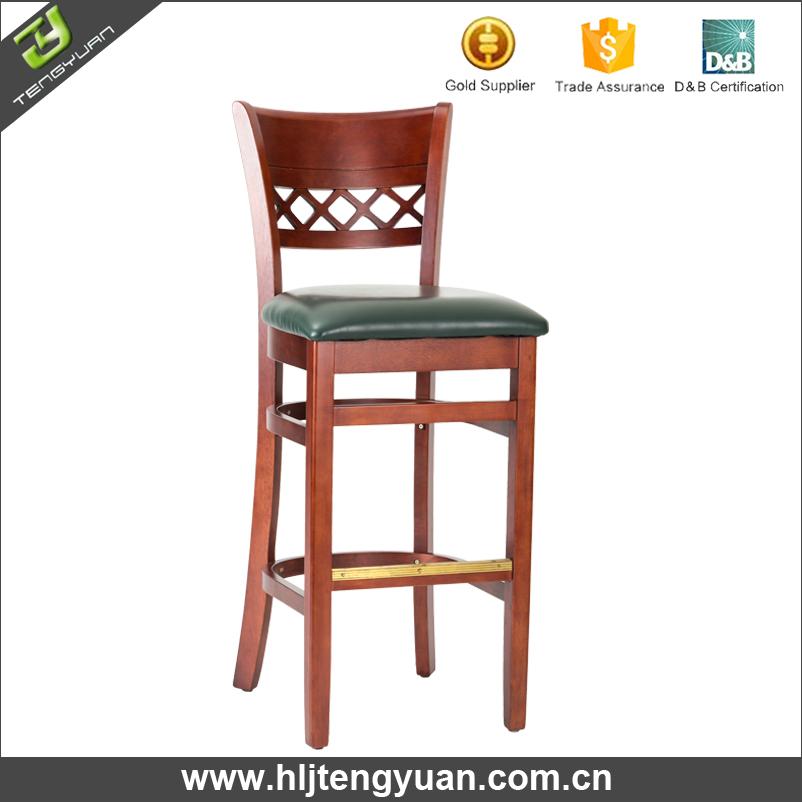 T230B Cross Back Wooden Bar Stool High Ch TENGYUAN (China Manufacturer) Dining Room