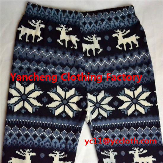 Customize Christmas warm fleece warm fur lined leggings for fashion women  3