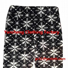 OEM design leopard print warm fur lined leggings manufacture