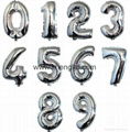 Foil balloon Party Decoration number 0-9 silver color 1