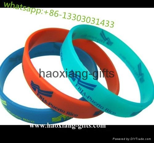 Advertising Top Quality Cheap Silicone Bracelet With Screen Printing logo 3