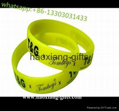 Advertising Top Quality Cheap Silicone Bracelet With Screen Printing logo