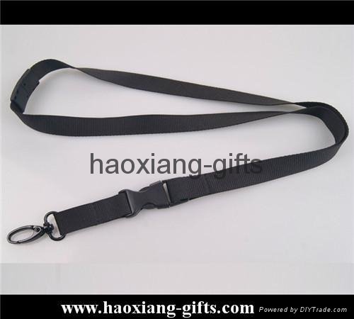black 20*900mm CMYK Submliamtion polyester lanyard strap with plastic buckle 2