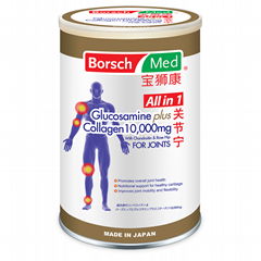 BORSCH MED All in 1 Glucosamine PLUS Collagen 10,000mg with Chondoritin, Rose Hi