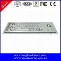 Metal Steel Keyboard with trackball 2