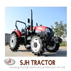 SJH 80hp 4WD economical china cheap farm tractor agricultural shredder machine