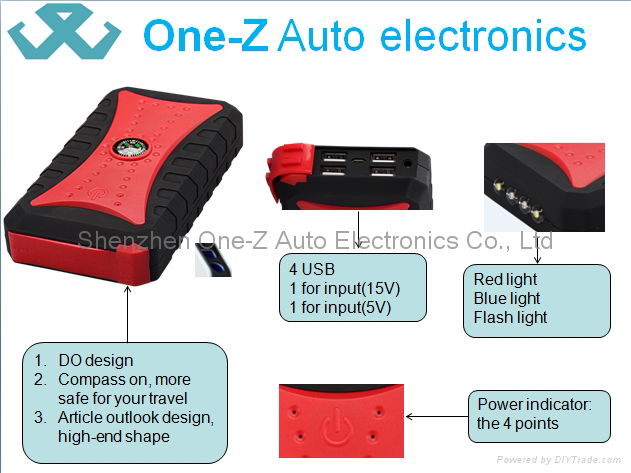 2016 super hot sale type 8000mAh 12V auto multi function emergency jump starter  2