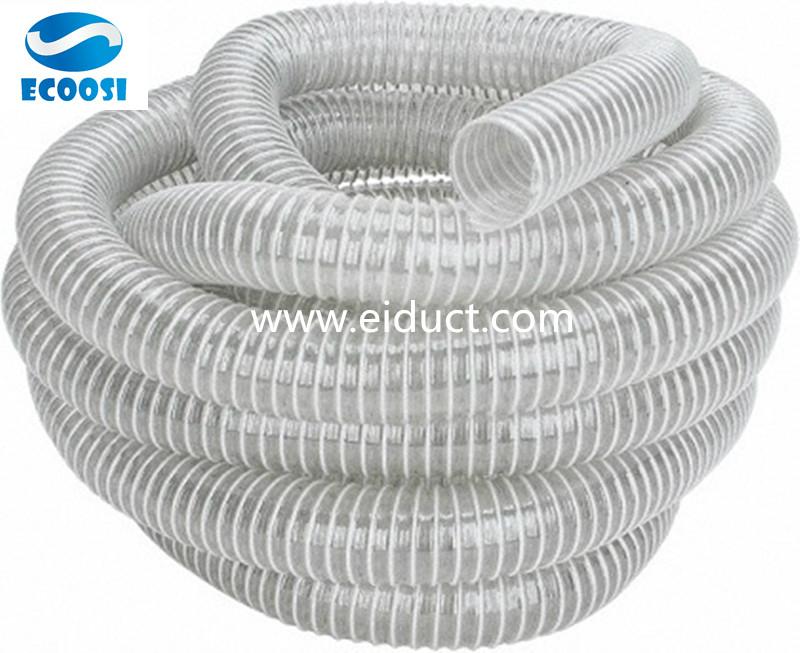 PVC flexible air ducting hose with PVC coated steel wire helix