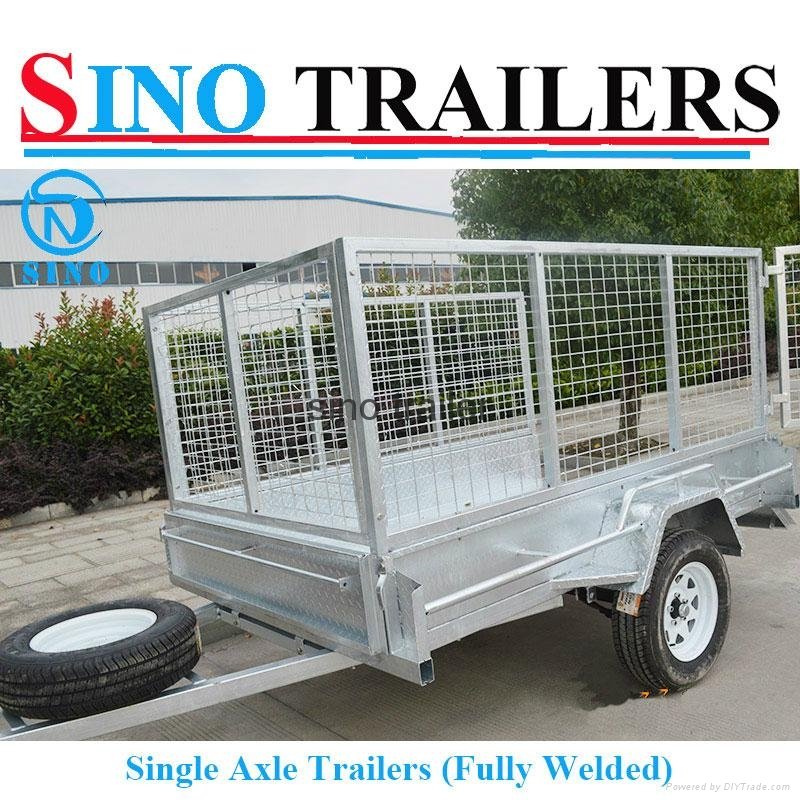 Australian Market Fully Welded Single Axle Box Trailer with Cage 3