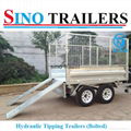 10X6 FT Galvanised Hydraulic Tipping Box Trailer with Cage