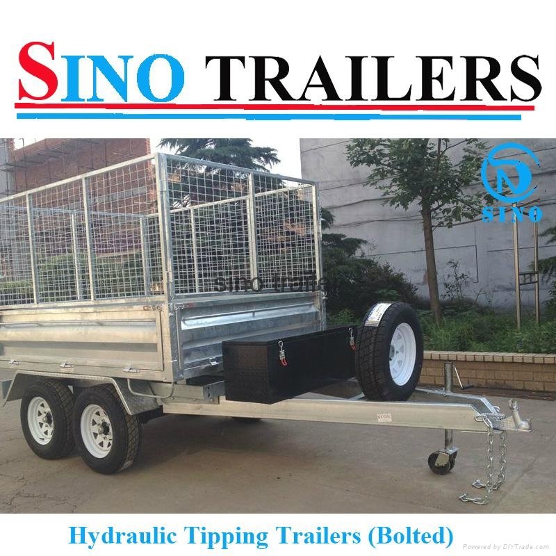 10X6 FT Galvanised Hydraulic Tipping Box Trailer with Cage 2