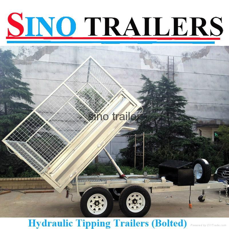 10X6 FT Galvanised Hydraulic Tipping Box Trailer with Cage 3