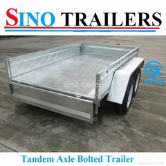 Wholesale 2t  Galvanized Tandem Box Trailer