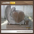 Funeral Angel Double Heart Shaped Headstone Monument Tombstone 2