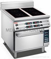 Kitchen induction cooker with oven