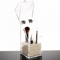 Customized acrylic cosmetic boxes brush holder 3