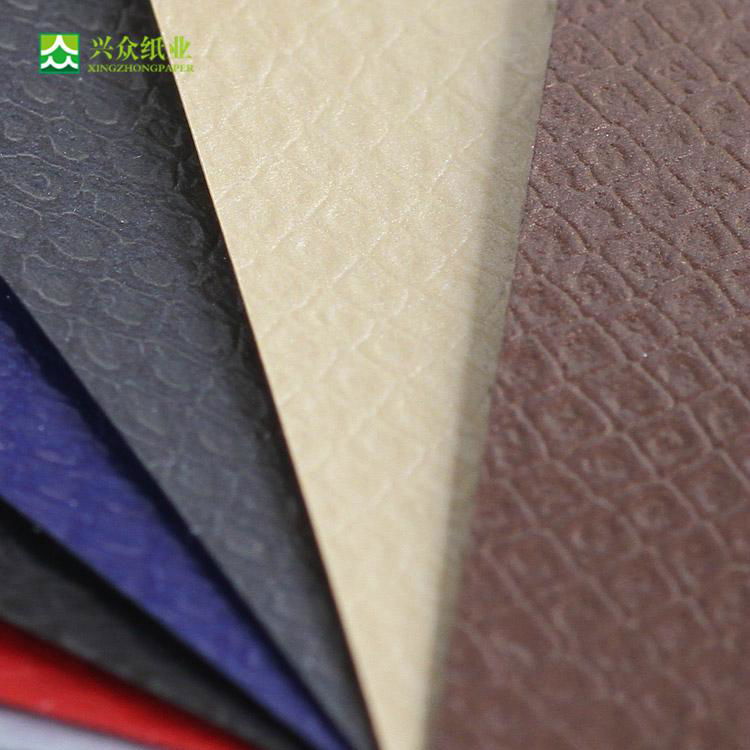 UV  Tree Embossing Pearlized  Leatherette Paper 3