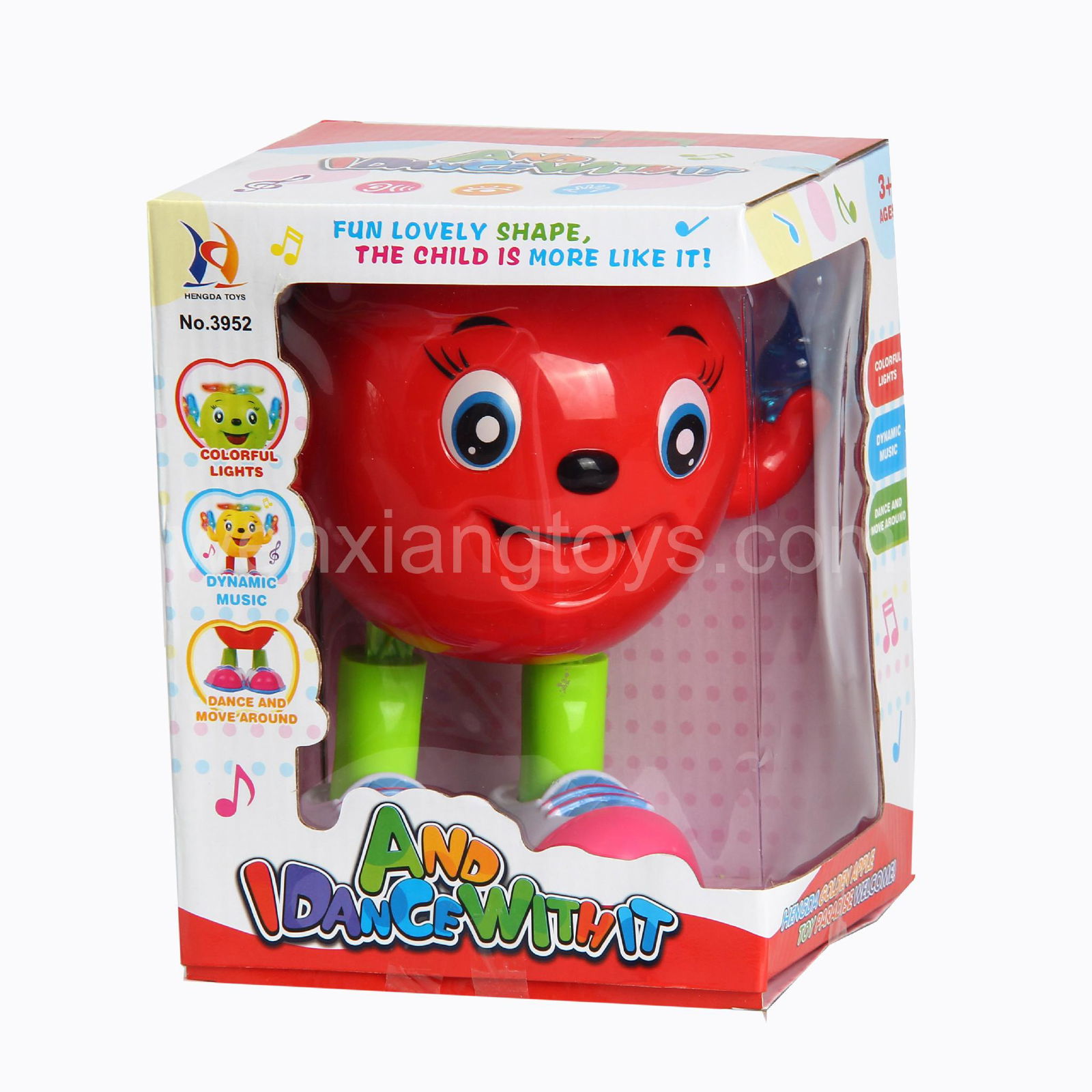 Plastic electric baby dancing apple toy 3