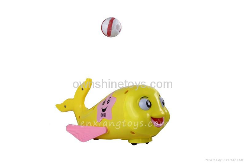 Cheap Plastic Music Fish Toys Electronic Flashing Blow Ball Fish Toy
